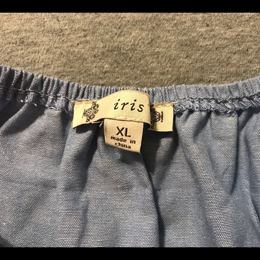 Beautiful Blue and White Trim Lace Crop Top western boho bohemian - Picture 3 of 5